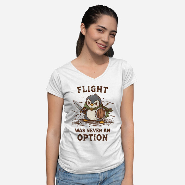 Flight Was Never An Option-Womens-V-Neck-Tee-kg07