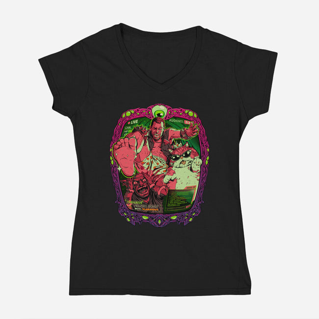 Live From The Dungeon-Womens-V-Neck-Tee-Hafaell