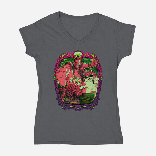 Live From The Dungeon-Womens-V-Neck-Tee-Hafaell
