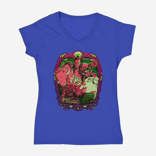 Live From The Dungeon-Womens-V-Neck-Tee-Hafaell