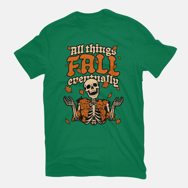 Skeleton Autumn Leaves-Womens-Fitted-Tee-Studio Mootant