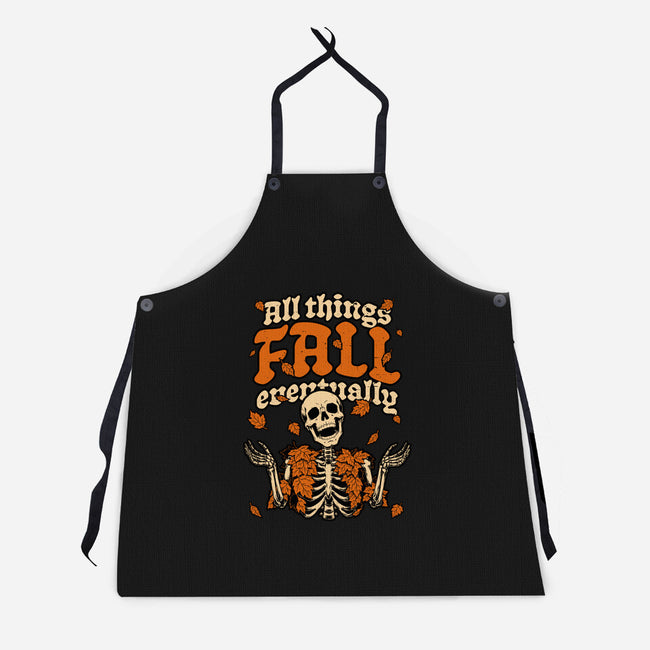 Skeleton Autumn Leaves-Unisex-Kitchen-Apron-Studio Mootant