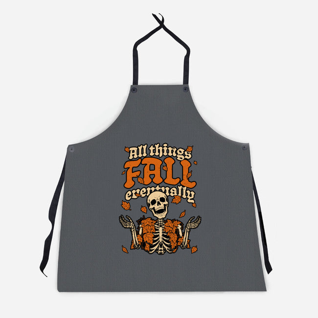 Skeleton Autumn Leaves-Unisex-Kitchen-Apron-Studio Mootant