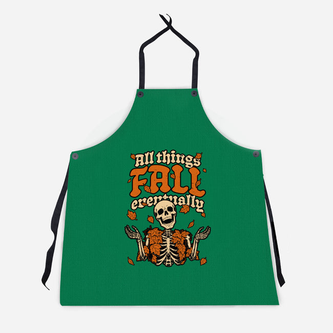 Skeleton Autumn Leaves-Unisex-Kitchen-Apron-Studio Mootant