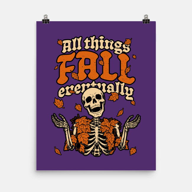 Skeleton Autumn Leaves-None-Matte-Poster-Studio Mootant