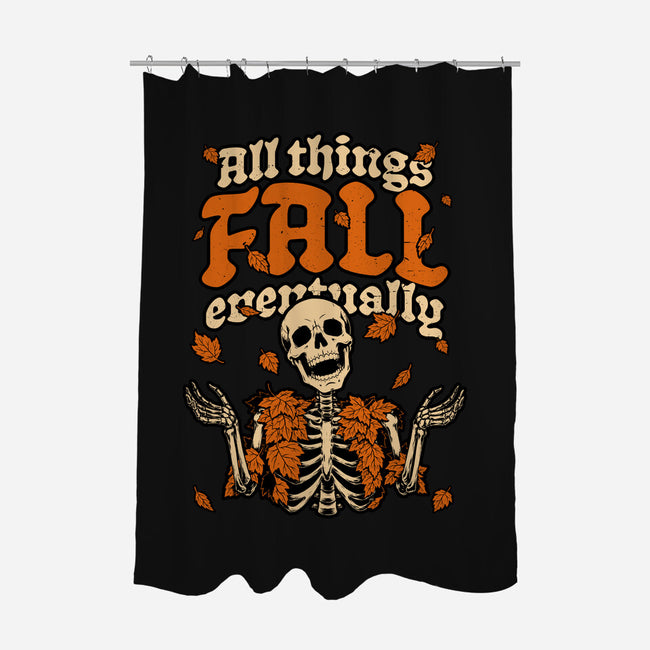 Skeleton Autumn Leaves-None-Polyester-Shower Curtain-Studio Mootant