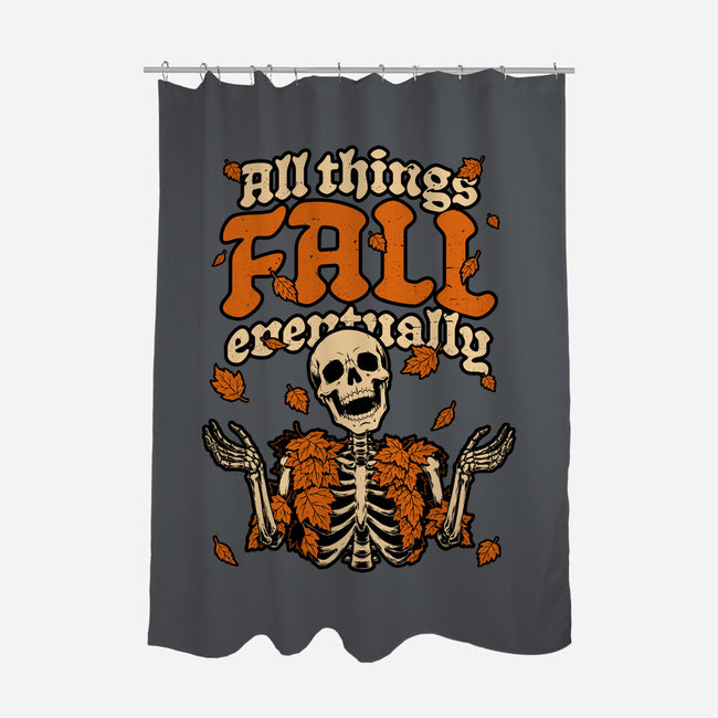 Skeleton Autumn Leaves-None-Polyester-Shower Curtain-Studio Mootant