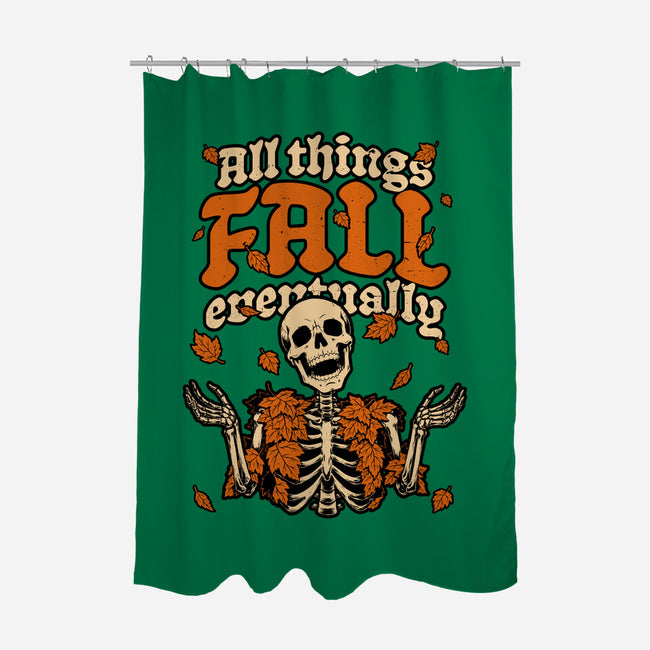 Skeleton Autumn Leaves-None-Polyester-Shower Curtain-Studio Mootant