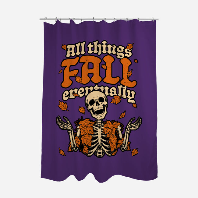 Skeleton Autumn Leaves-None-Polyester-Shower Curtain-Studio Mootant