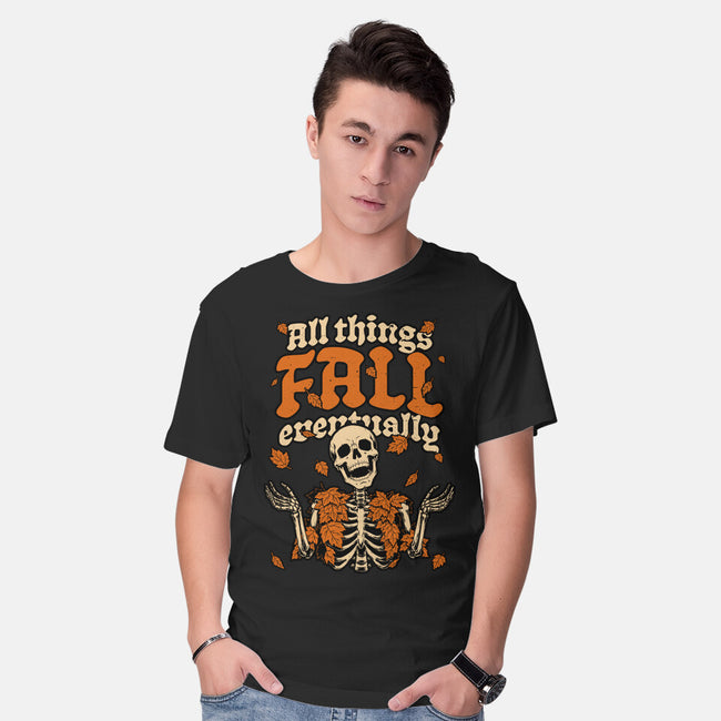 Skeleton Autumn Leaves-Mens-Basic-Tee-Studio Mootant