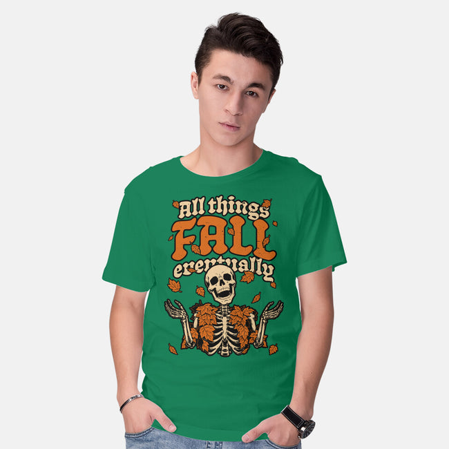 Skeleton Autumn Leaves-Mens-Basic-Tee-Studio Mootant