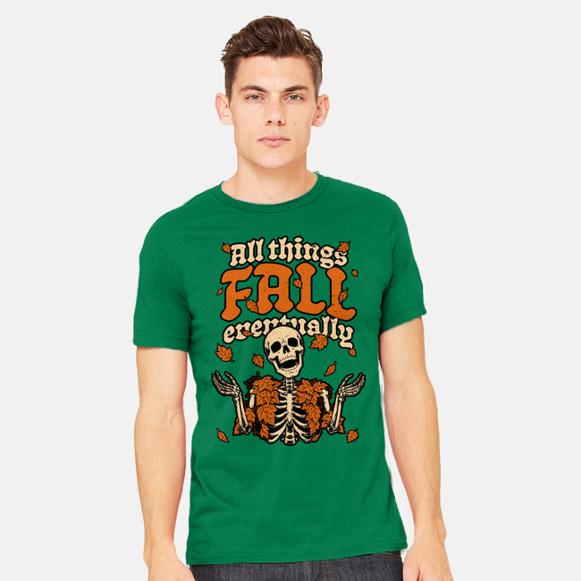 Skeleton Autumn Leaves-Mens-Heavyweight-Tee-Studio Mootant