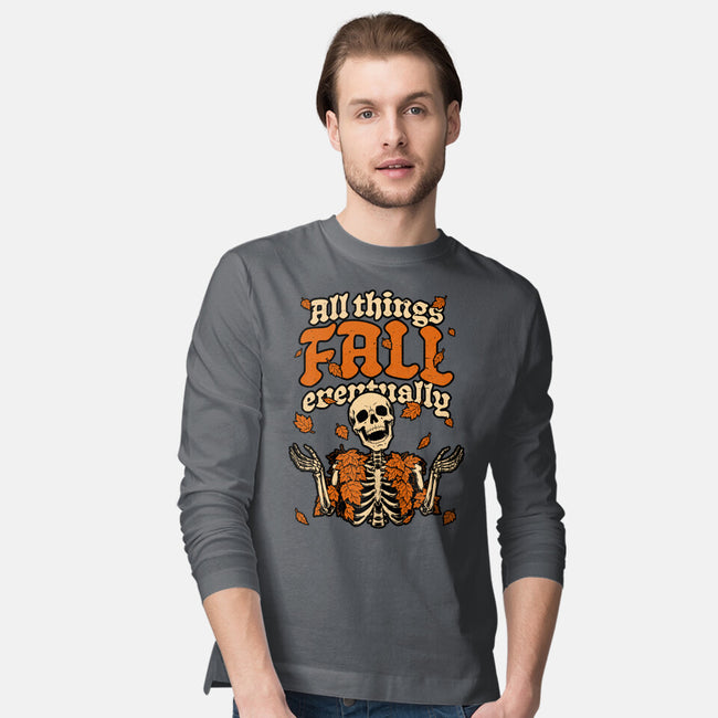 Skeleton Autumn Leaves-Mens-Long Sleeved-Tee-Studio Mootant