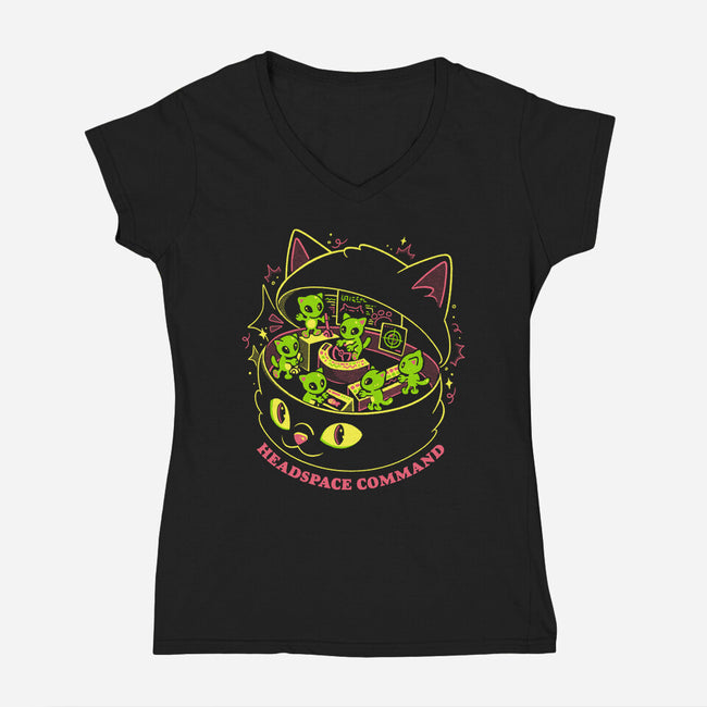 Headspace Command-Womens-V-Neck-Tee-eduely