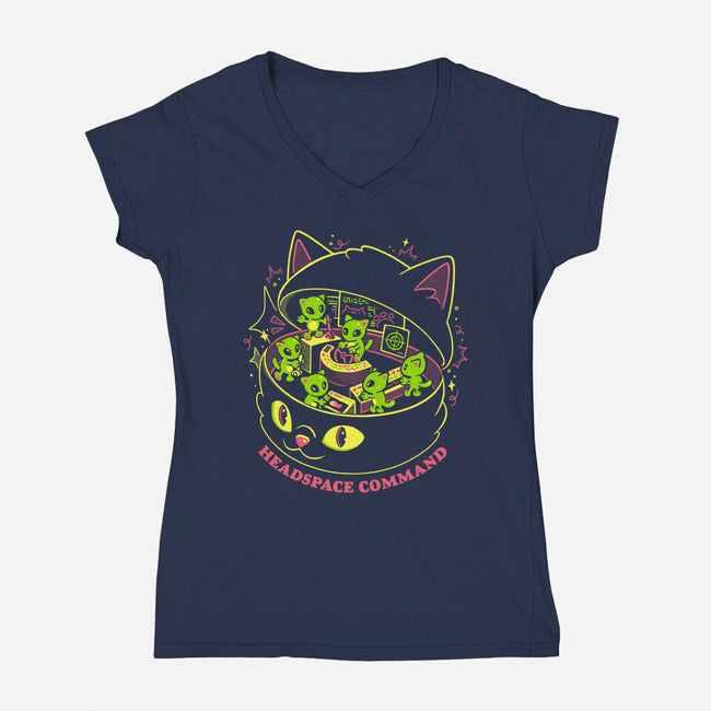 Headspace Command-Womens-V-Neck-Tee-eduely
