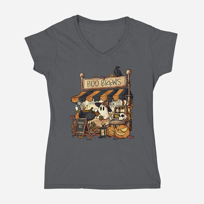 Boo Brews-Womens-V-Neck-Tee-fanfabio