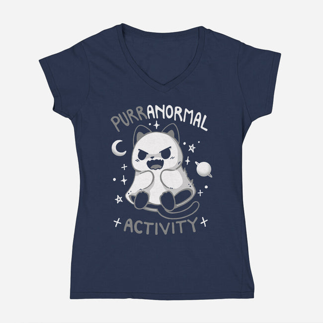 Purranormal Space Activity-Womens-V-Neck-Tee-Vallina84