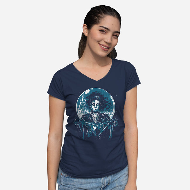 Edward's Heart-Womens-V-Neck-Tee-zascanauta