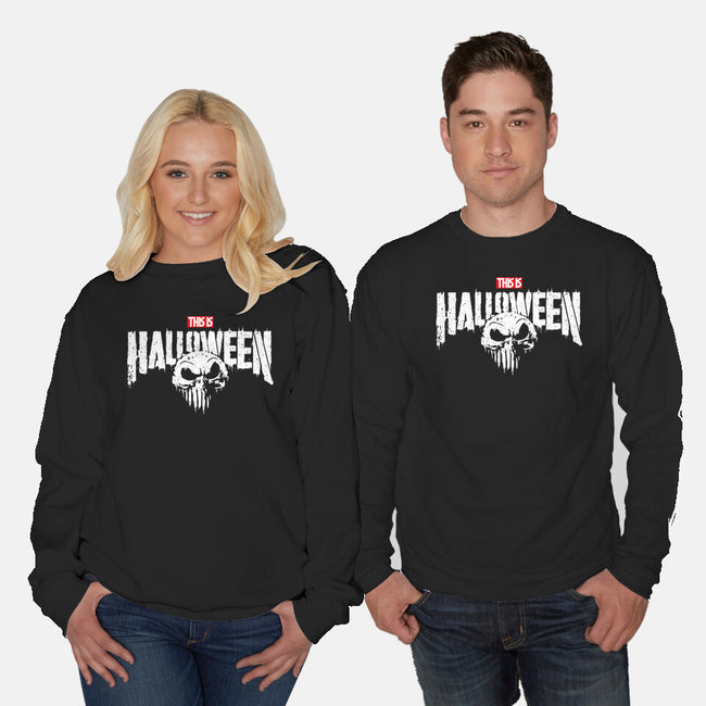 Punisher Skellington-Unisex-Crew Neck-Sweatshirt-teesgeex