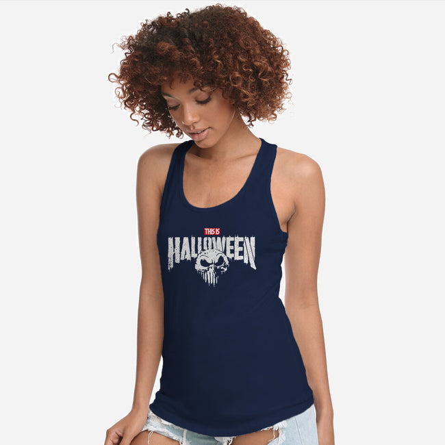 Punisher Skellington-Womens-Racerback-Tank-teesgeex