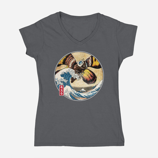 The Great Giant Moth Off-Womens-V-Neck-Tee-DrMonekers