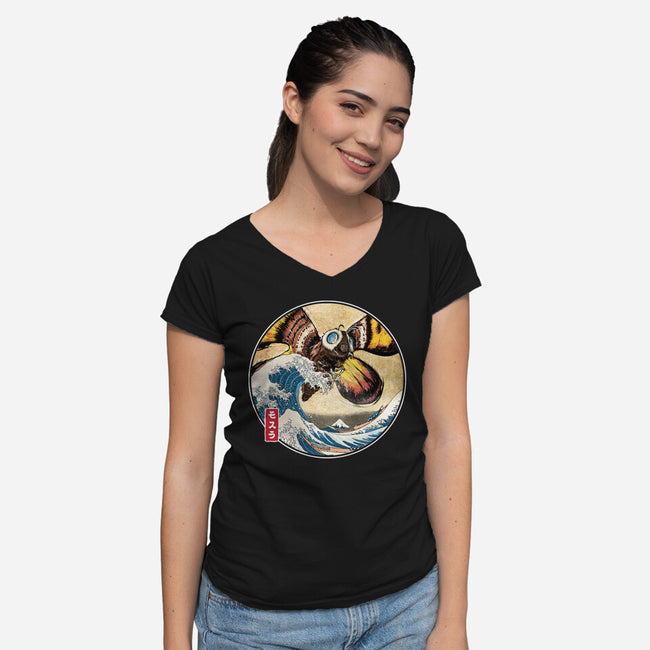 The Great Giant Moth Off-Womens-V-Neck-Tee-DrMonekers
