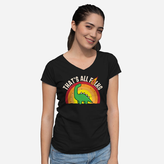 That's All Folks-Womens-V-Neck-Tee-turborat14