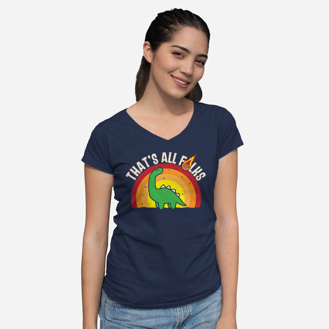 That's All Folks-Womens-V-Neck-Tee-turborat14