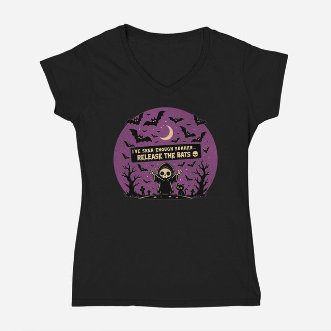 Release The Bats-Womens-V-Neck-Tee-benyamine12