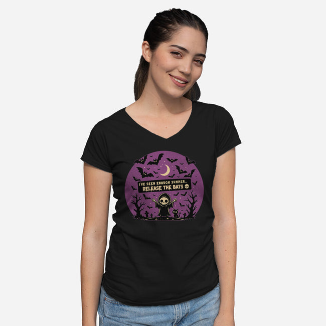 Release The Bats-Womens-V-Neck-Tee-benyamine12