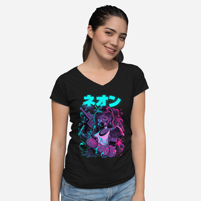 Final Neon-Womens-V-Neck-Tee-Bruno Mota