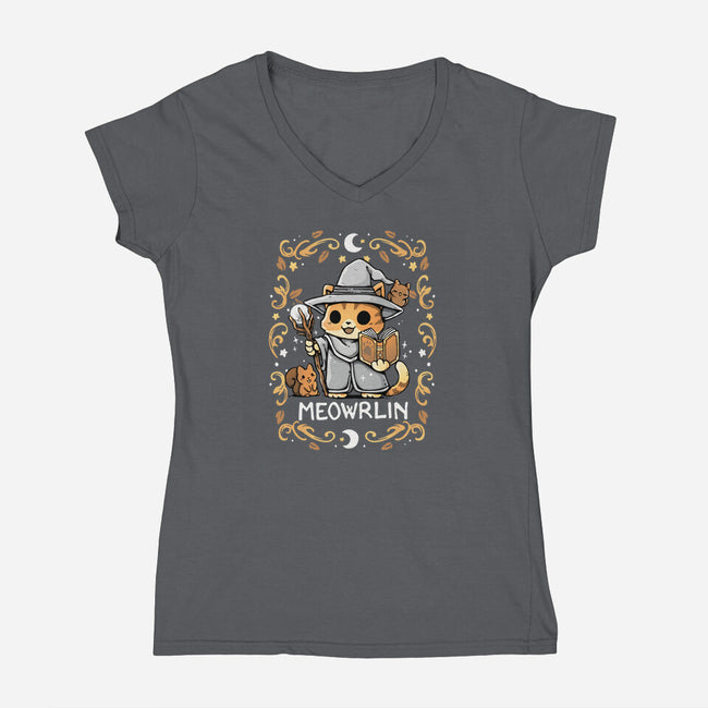 Meowrlin-Womens-V-Neck-Tee-Vallina84