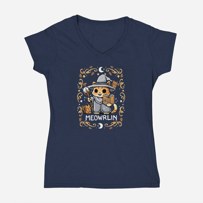 Meowrlin-Womens-V-Neck-Tee-Vallina84