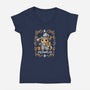Meowrlin-Womens-V-Neck-Tee-Vallina84
