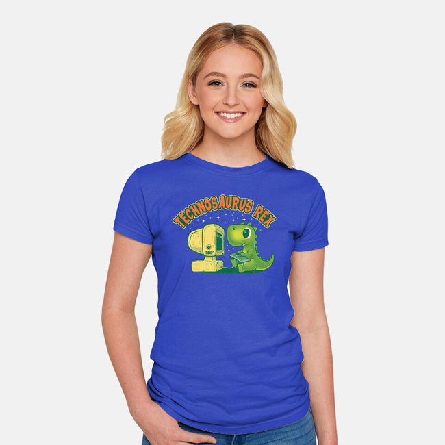 Technosaurus Rex-Womens-Fitted-Tee-erion_designs