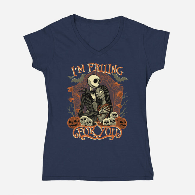 Falling For You-Womens-V-Neck-Tee-rmatix