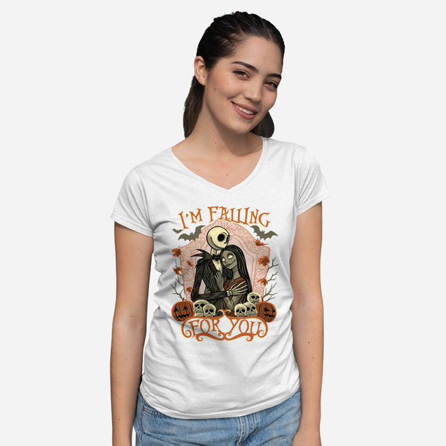 Falling For You-Womens-V-Neck-Tee-rmatix