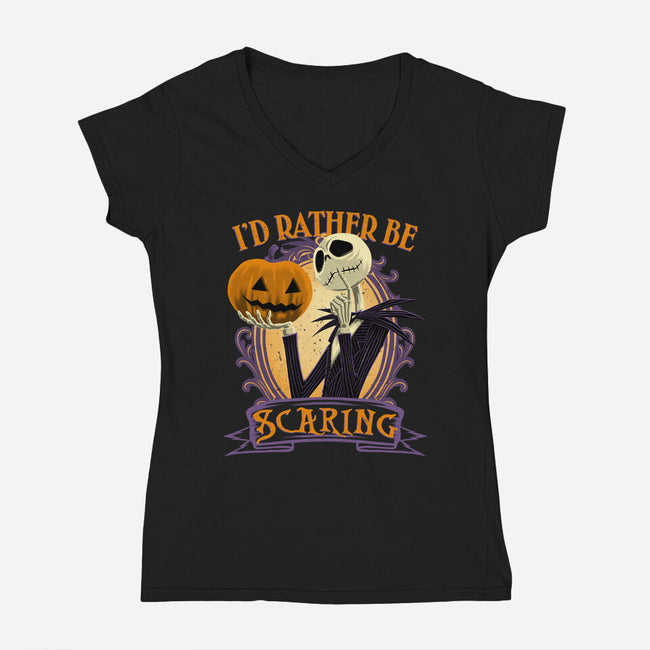 Rather Be Scaring-Womens-V-Neck-Tee-rmatix