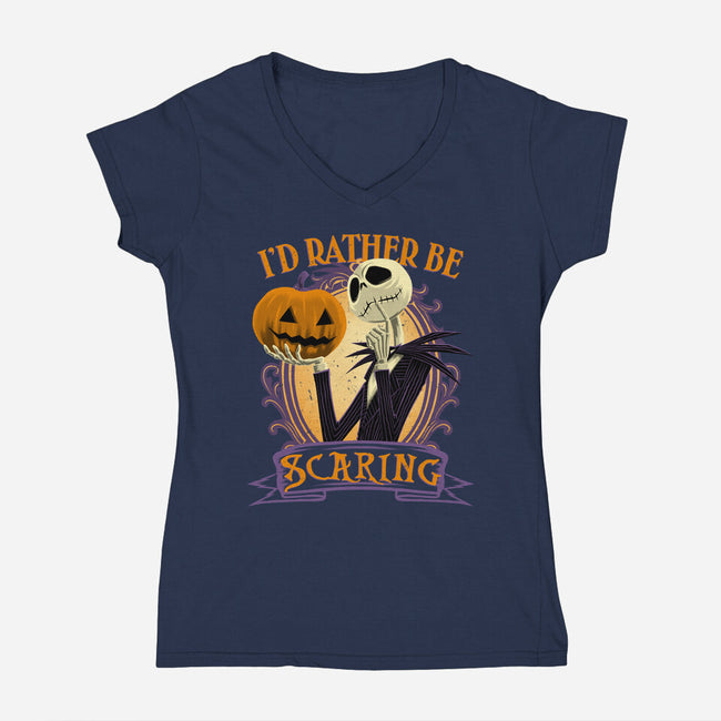 Rather Be Scaring-Womens-V-Neck-Tee-rmatix