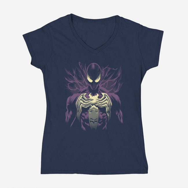 Alien Symbiote-Womens-V-Neck-Tee-rmatix