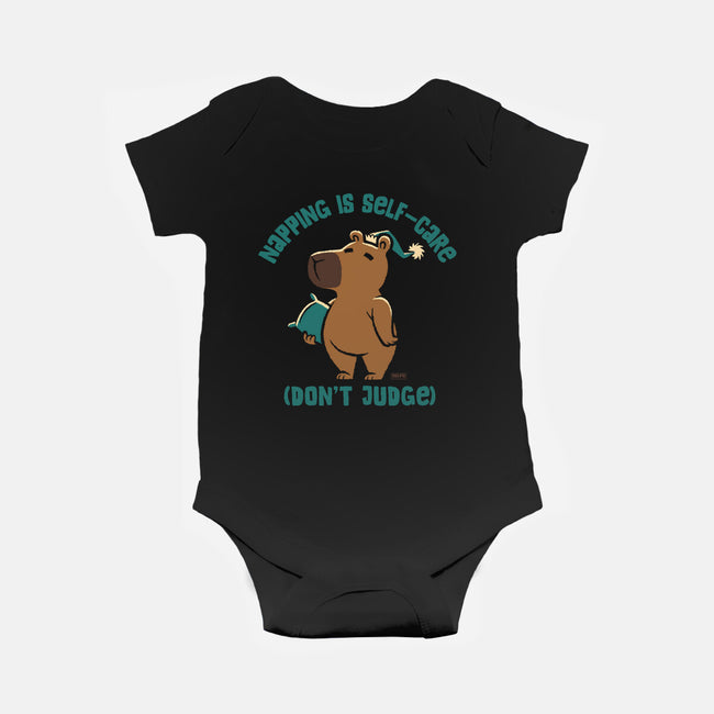 Don't Judge My Napping-Baby-Basic-Onesie-worlddominationforcats