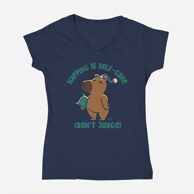 Don't Judge My Napping-Womens-V-Neck-Tee-worlddominationforcats