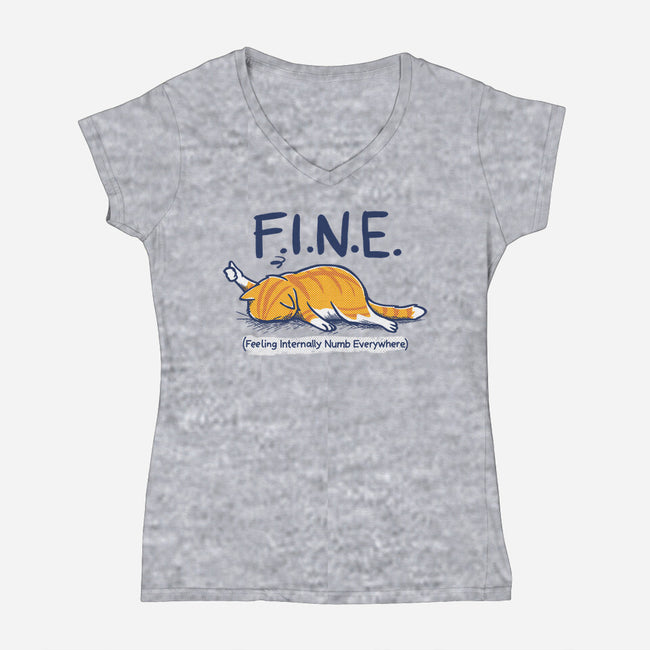 Feeling Internally Numb Everywhere-Womens-V-Neck-Tee-Danhood