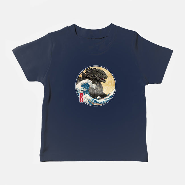 The Great Gojira Off Kanagawa-Baby-Basic-Tee-DrMonekers