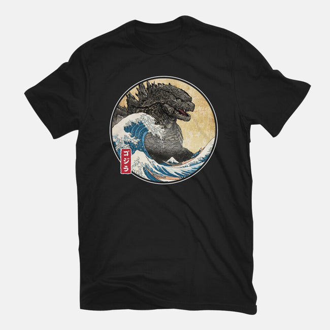 The Great Gojira Off Kanagawa-Womens-Fitted-Tee-DrMonekers