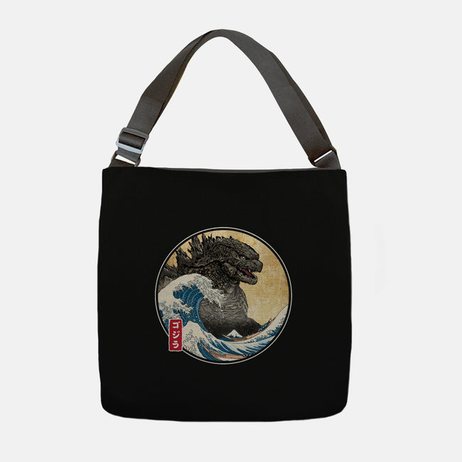 The Great Gojira Off Kanagawa-None-Adjustable Tote-Bag-DrMonekers