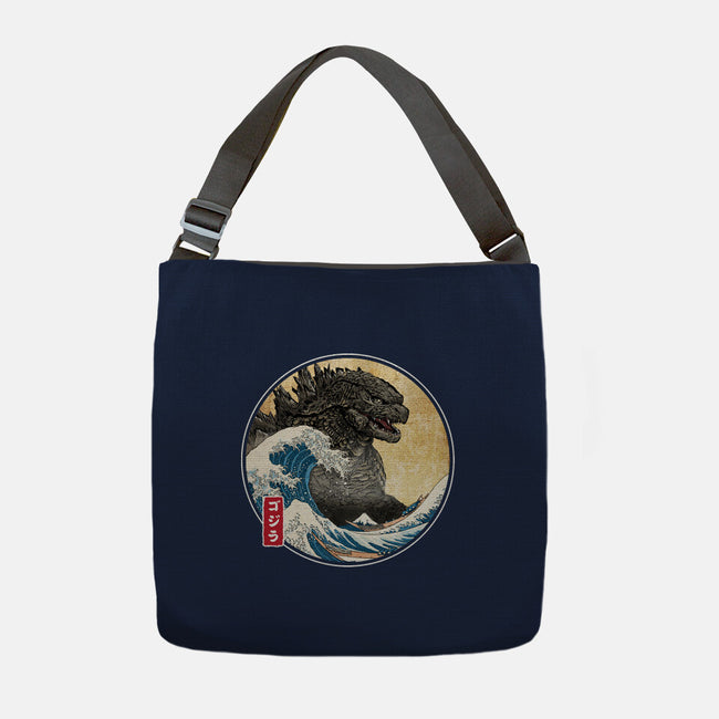 The Great Gojira Off Kanagawa-None-Adjustable Tote-Bag-DrMonekers