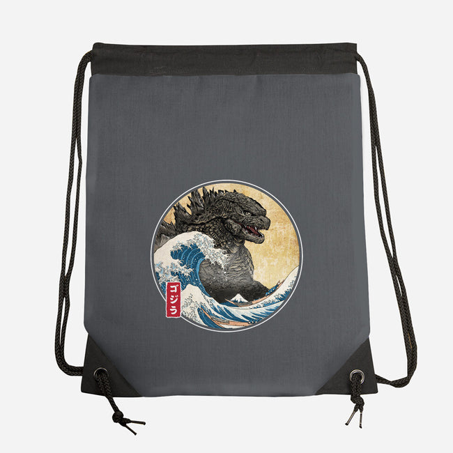 The Great Gojira Off Kanagawa-None-Drawstring-Bag-DrMonekers