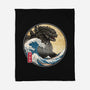 The Great Gojira Off Kanagawa-None-Fleece-Blanket-DrMonekers