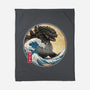 The Great Gojira Off Kanagawa-None-Fleece-Blanket-DrMonekers